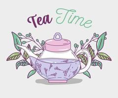 tea time sketch flat design vector