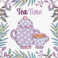 tea time sketch flat design vector