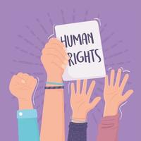 human rights raised hands vector