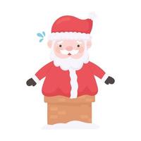 santa claus in chimney vector