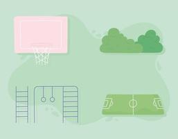 sport field and equipment vector