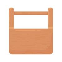 wooden toolbox icon vector