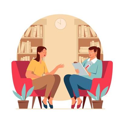 Psychologist Communicates with Client