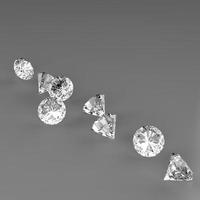 Diamonds 3d composition on grey background photo