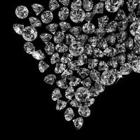 Diamonds 3d composition on black background photo