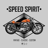 caferacer ilustración con un fondo gris vector