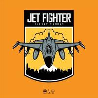 JET FIGHTER ILLUSTRATION WITH A YELLOW BACKGROUND.eps vector