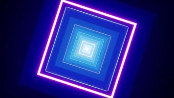 glödande ljusblå fyrkantig tunnel vj loop video
