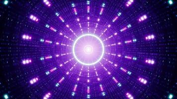 luce circolare luminosa nel tunnel multiplo della luce al neon video