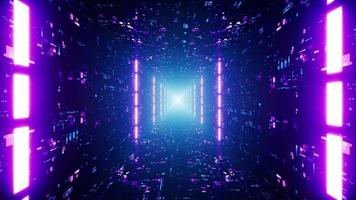 feixe de luz neon no túnel cibernético video