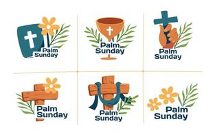 Palm Sunday Sticker Set vector