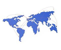 social network human 3d on world map as concept photo