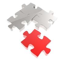 3d puzzles partnership as concept photo