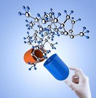 medical capsule and molecule structure photo