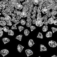 Diamonds 3d composition on black background photo