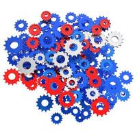 3d cog gear on white background photo