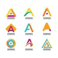 conjunto de elementos del logotipo del alfabeto vector