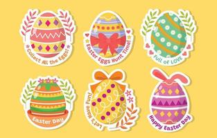 Collection of Colorful Easter Eggs Stickers vector