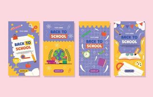 Back to School Instagram Story Template vector