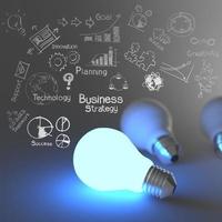 light bulb 3d on business strategy photo