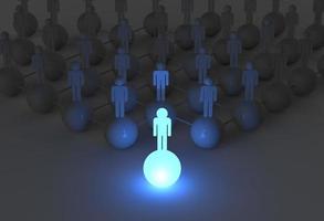 3d light growing human social network and leadership photo