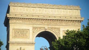 Arc de Triomphe - Triumphal Arch- in evening - Paris, Champs Elisees video