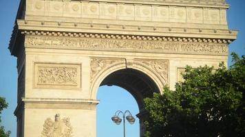 Arc de Triomphe - Triumphal Arch- in evening - Paris, Champs Elisees video