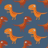 Funny dinosaurs. Seamless children's pattern. Vector illustration