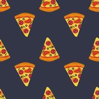 rebanadas de pizza patrón sin costuras ilustración vectorial vector