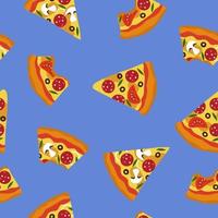 rebanadas de pizza, mordidas. patrón sin costuras ilustración vectorial diseño de patrón repetitivo. vector