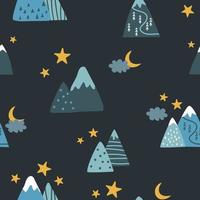 Mountains seamless pattern. Children's background. Vector illustration