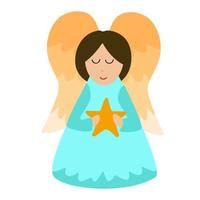 Christmas angel. Vector element isolated on white background.
