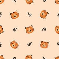 Cute tiger. Seamless pattern. Pattern for children. Vector illustration