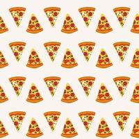 rebanadas de pizza patrón sin costuras ilustración vectorial vector