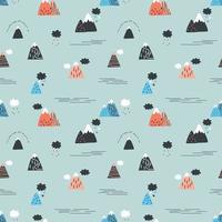 Mountains seamless pattern. Children's background. Vector illustration