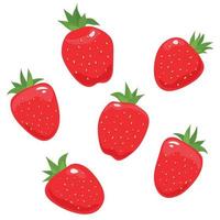 strawberry isolated on a white background. Strawberry set. Vector illustration