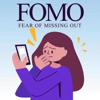 fomo miedo a perderse información en línea ilustración de internet vector