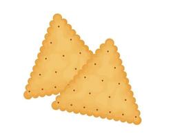 Triangular crackers. Two crackers. Illustration of food, snacks. Healthy snack. vector