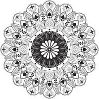 elegante diseño de mandala floral en blanco y negro vector