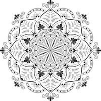 Luxury Black And White Floral mandala design, Decorative mandala vector