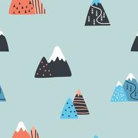 Mountains seamless pattern. Children's background. Vector illustration