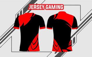 jersey printing design for e-sport gaming front and back mock-up display vector