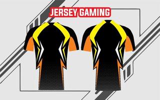 jersey printing design for e-sport gaming front and back mock-up display vector