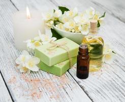 Spa concept with jasmine flowers photo