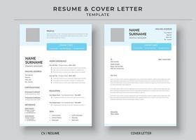 Resume and Cover Letter Template, Minimalist resume cv template, Cv professional jobs resumes vector