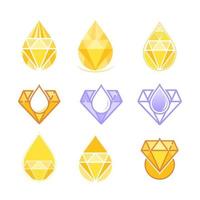 mix diamond and water logo vector