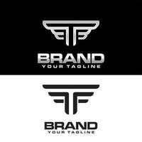 initials TF wings logo vector