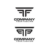 initials TF wings logo vector