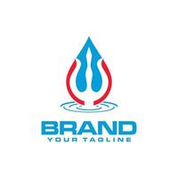 trisula and water logo vector