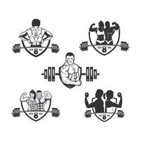 logotipo de gimnasio de hombre y mujer vector